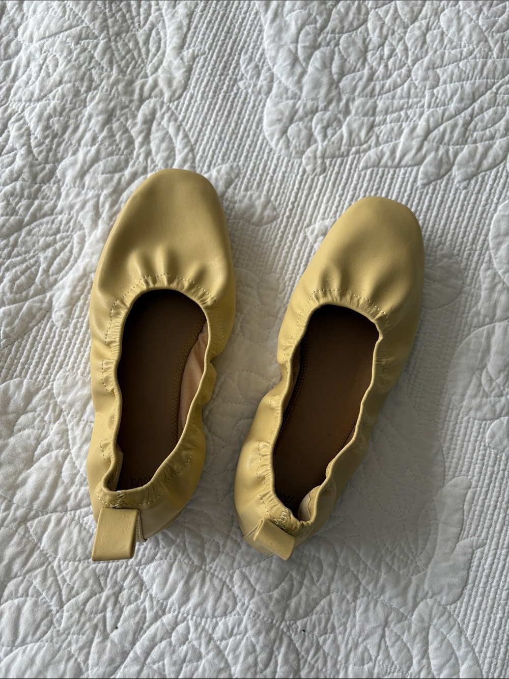 H&M Pale Yellow Elastic Ballet Flats